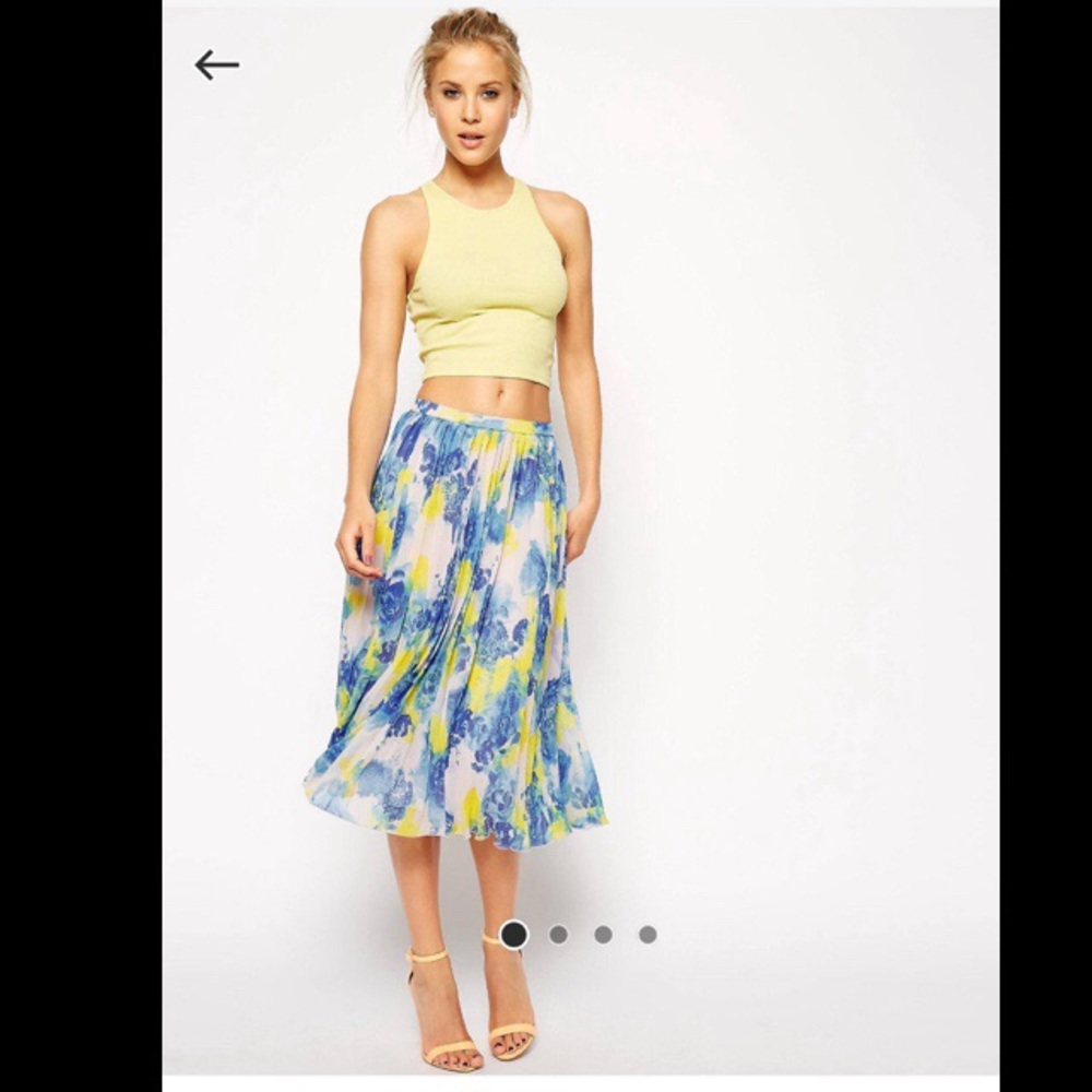 ASOS floral pleated midi skirt US 4 (UK8)
